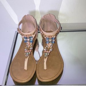 Jeweled decor sandals